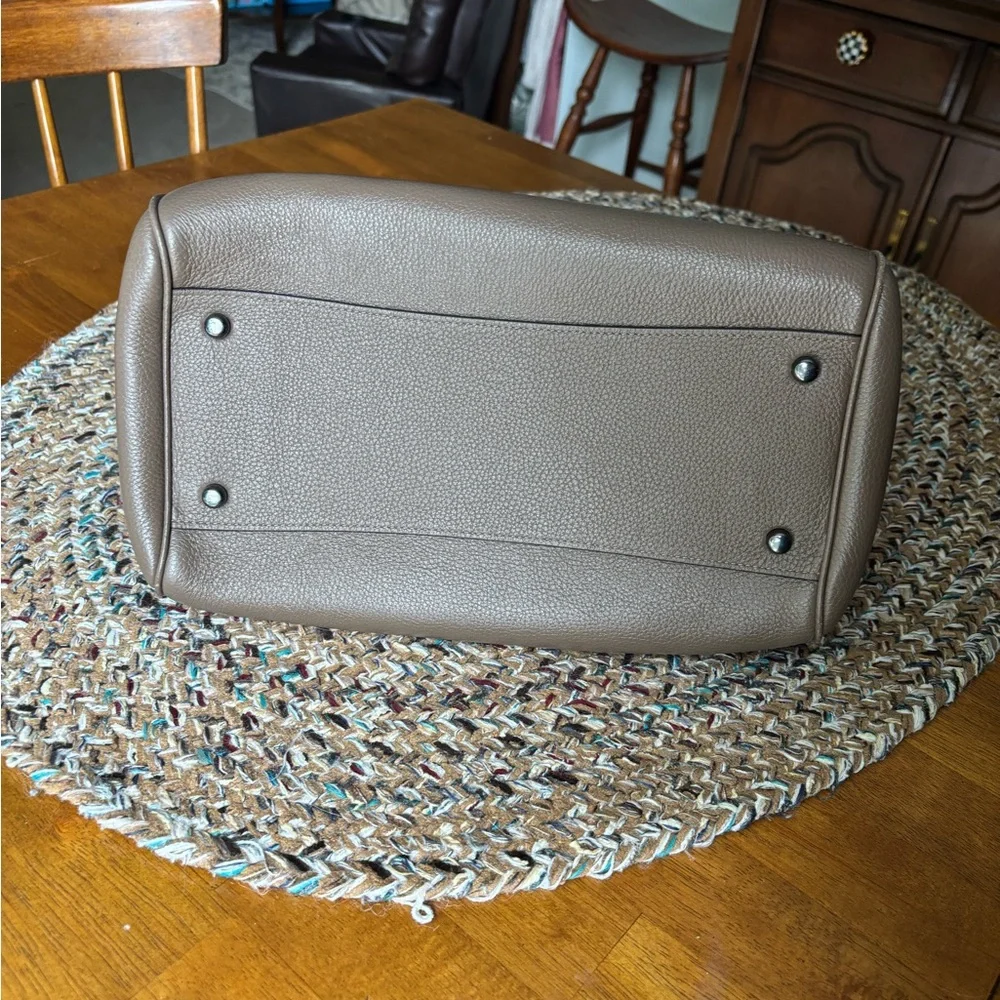 Coach Large Rowen in Dark Slate Pebbled Leather Bowling